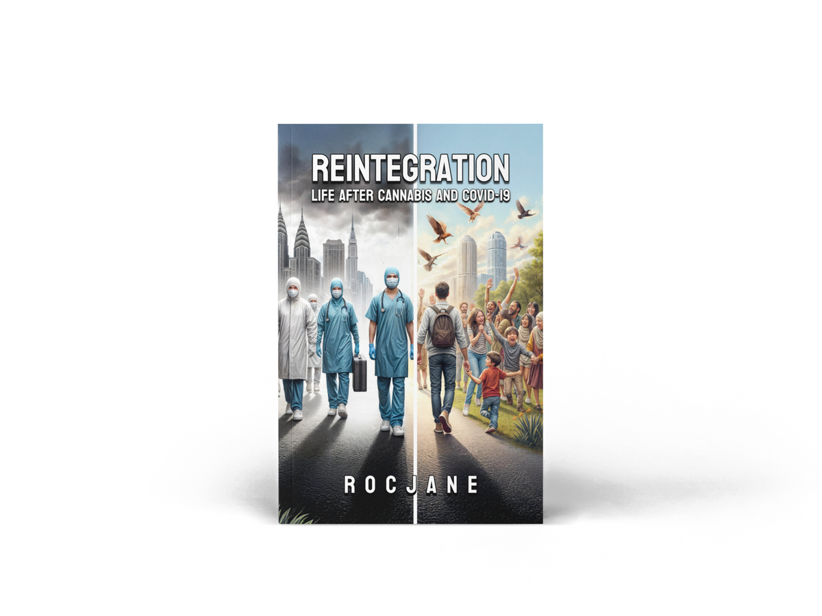 Reintegration Life After Cannabis and COVID-19 recovery and personal growth paperback cover by RocJane