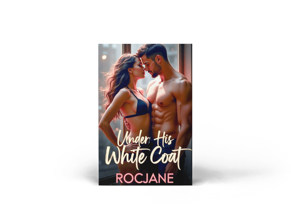 Under His White Coat steamy medical romance eBook cover by RocJane