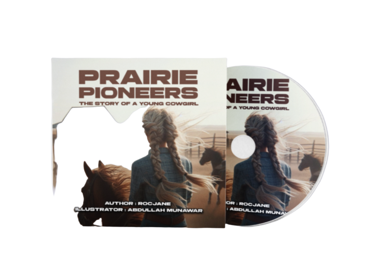 Audiobook cover for Prairie Pioneers: The Story of a Young Cowgirl by RocJane.