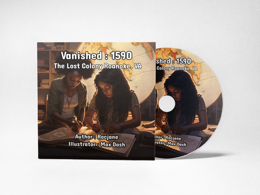 Audiobook cover for Vanished: 1590 – The Lost Colony of Roanoke, VA by RocJane.