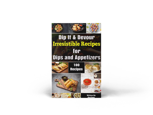 Dip It and Devour irresistible dips spreads and appetizers cookbook paperback cover by RocJane