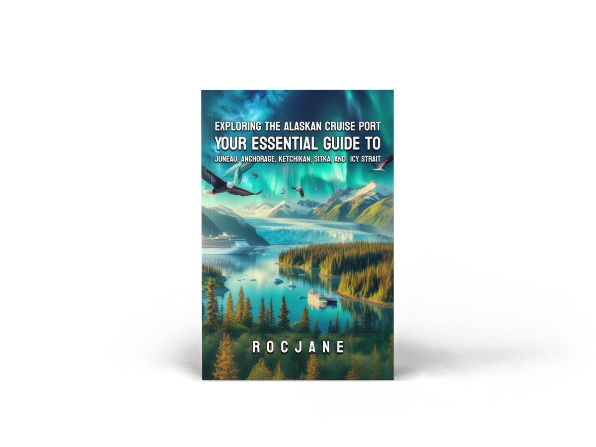 Exploring the Alaskan Cruise Ports travel-planning eBook covering Juneau, Anchorage, Ketchikan, Sitka, and Icy Strait by RocJane