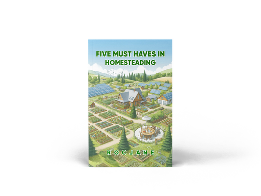 Five Must Haves in Homesteading self-sufficient and sustainable-living eBook cover by RocJane