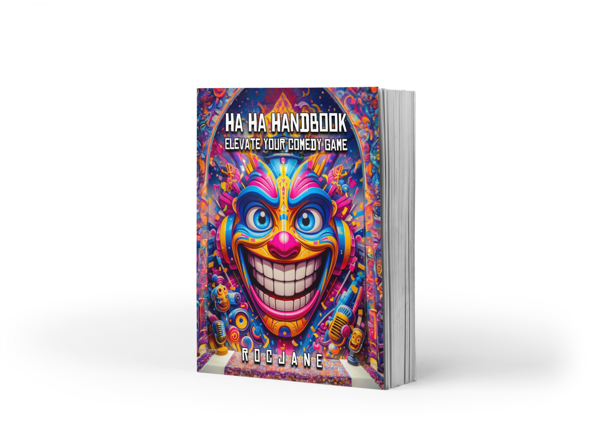 Ha-Ha Handbook comedy writing, joke structure, and performance guide eBook cover by RocJane