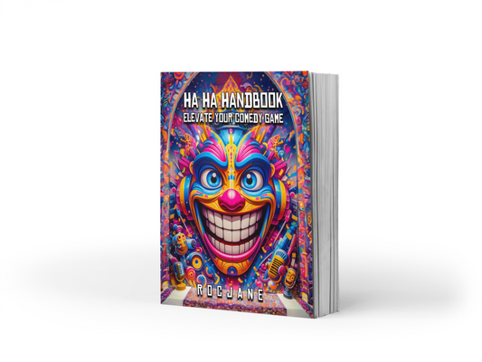 Ha-Ha Handbook comedy writing, joke structure, and performance guide eBook cover by RocJane