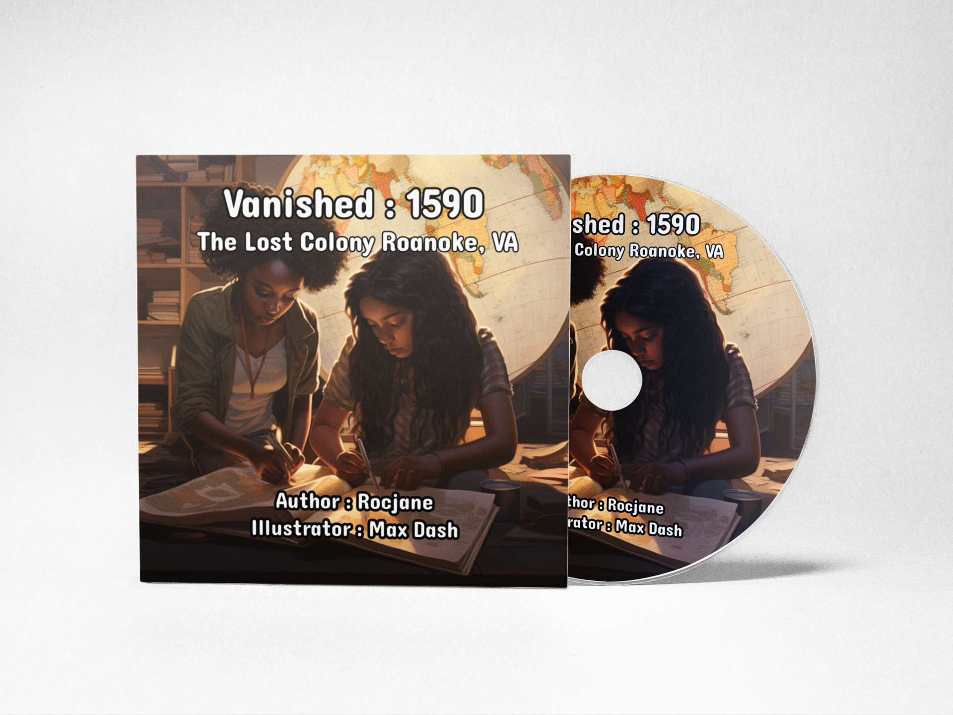 Vanished: 1590 The Lost Colony of Roanoke, VA Audio Books - Join Jamila and Makena, two determined teenage detectives, as they uncover secrets and piece together clues to unravel the centuries-old mystery of the Lost Colony of Roanoke. Available in 7 languages at Rocjane.com, this captivating audio book series blends non-fiction and fiction, offering a compelling journey through history, friendship, and the power of curiosity