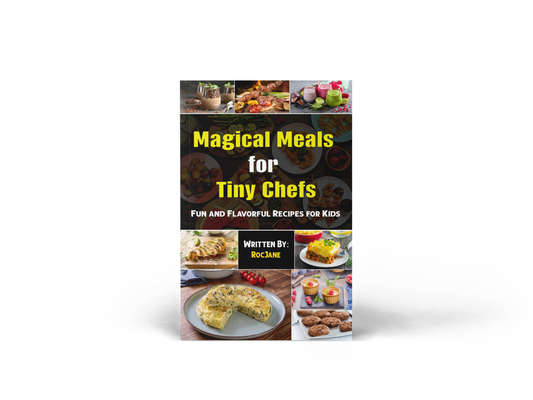 Magical Meals for Tiny Chefs children’s cookbook and activity eBook cover by RocJane