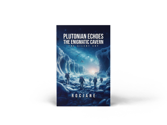 Paperback cover for Plutonian Echoes: The Enigmatic Cavern – The Silent Cry by RocJane.