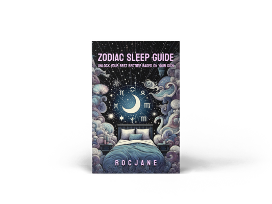 Paperback cover of Zodiac Sleep Guide: Unlock Your Best Bedtime Based on Your Sign by RocJane.