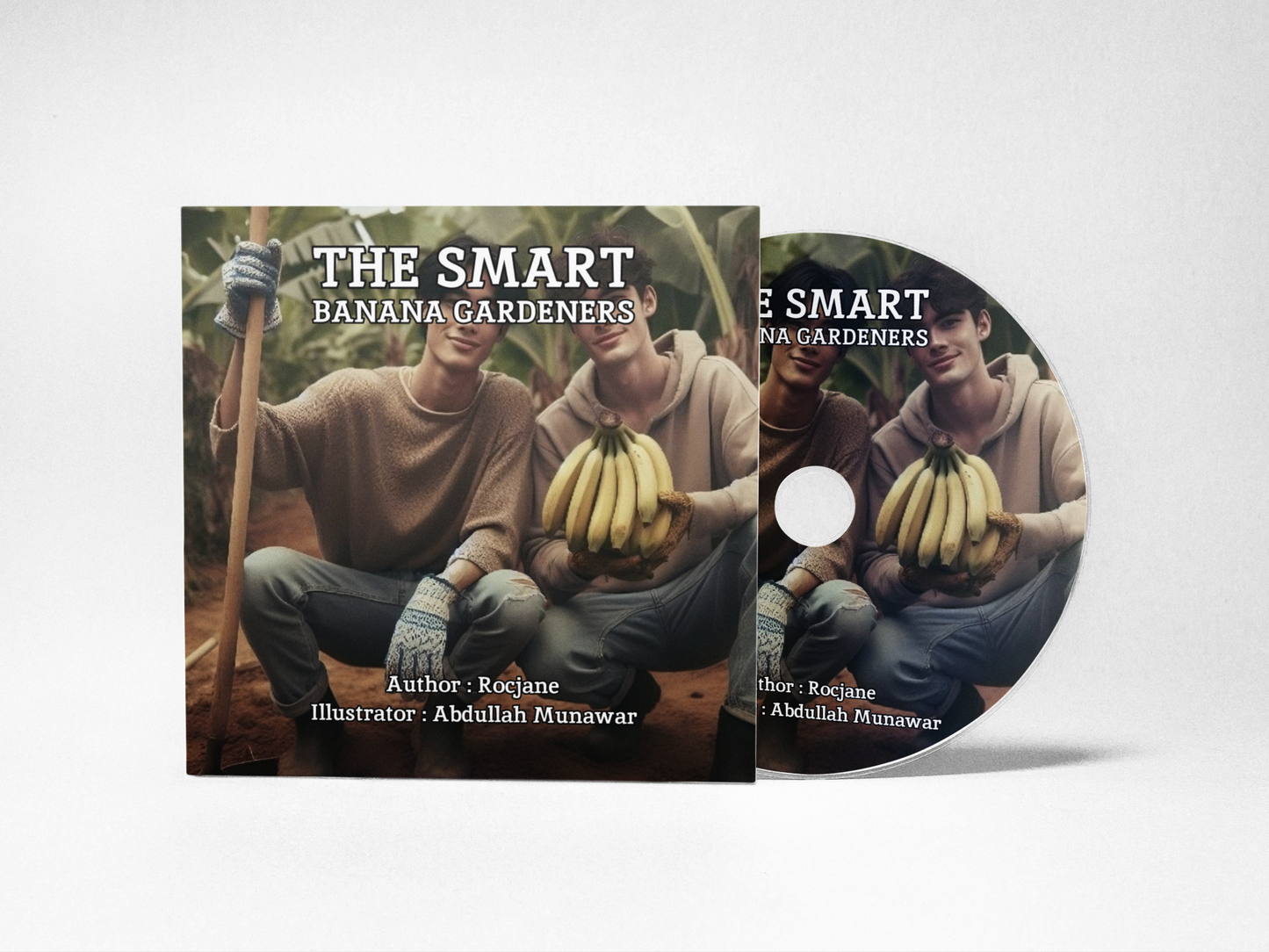 The Smart Banana Gardeners Audio Books - Discover the secrets of organic farming and the power of teamwork with Octavio and Amador in this captivating audio book series, available in 10 languages at Rocjane.com.