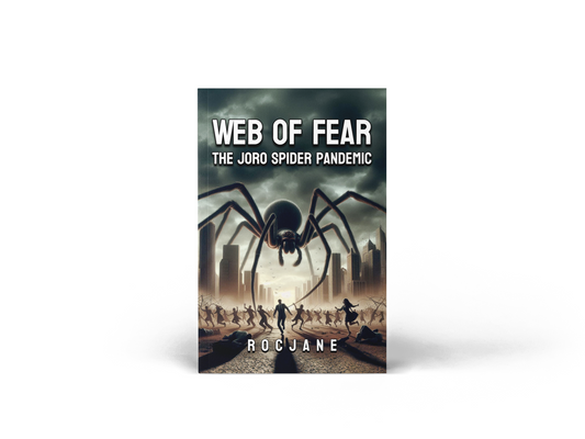 Web of Fear The Joro Spider Pandemic creature-horror thriller paperback cover by RocJane