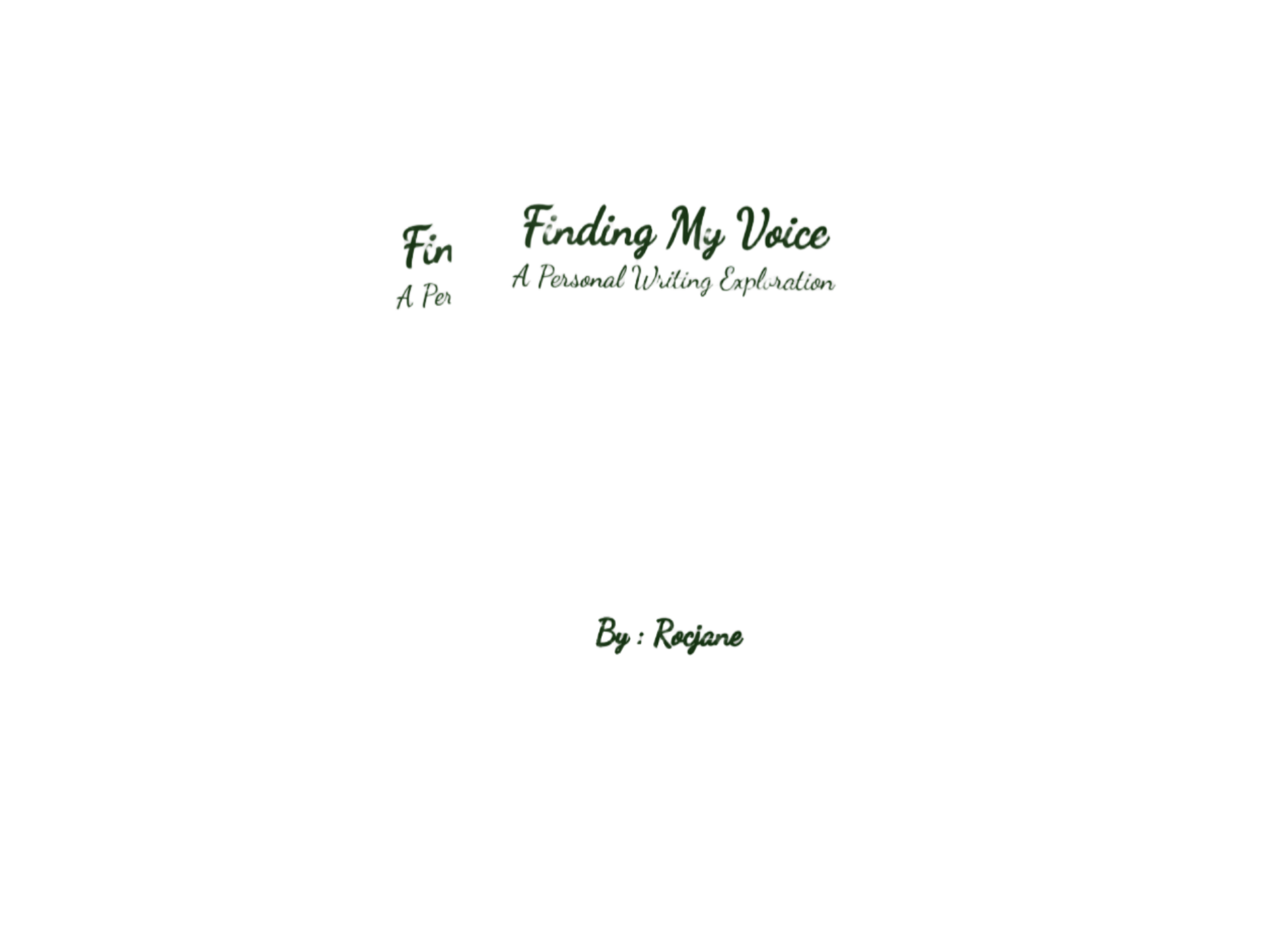 Finding My Voice: A Personal Writing Exploration - Embark on a journey of self-discovery through writing with this introspective guide, designed to help you develop your unique writing voice and express your authentic self, available at Rocjane Bookstore.