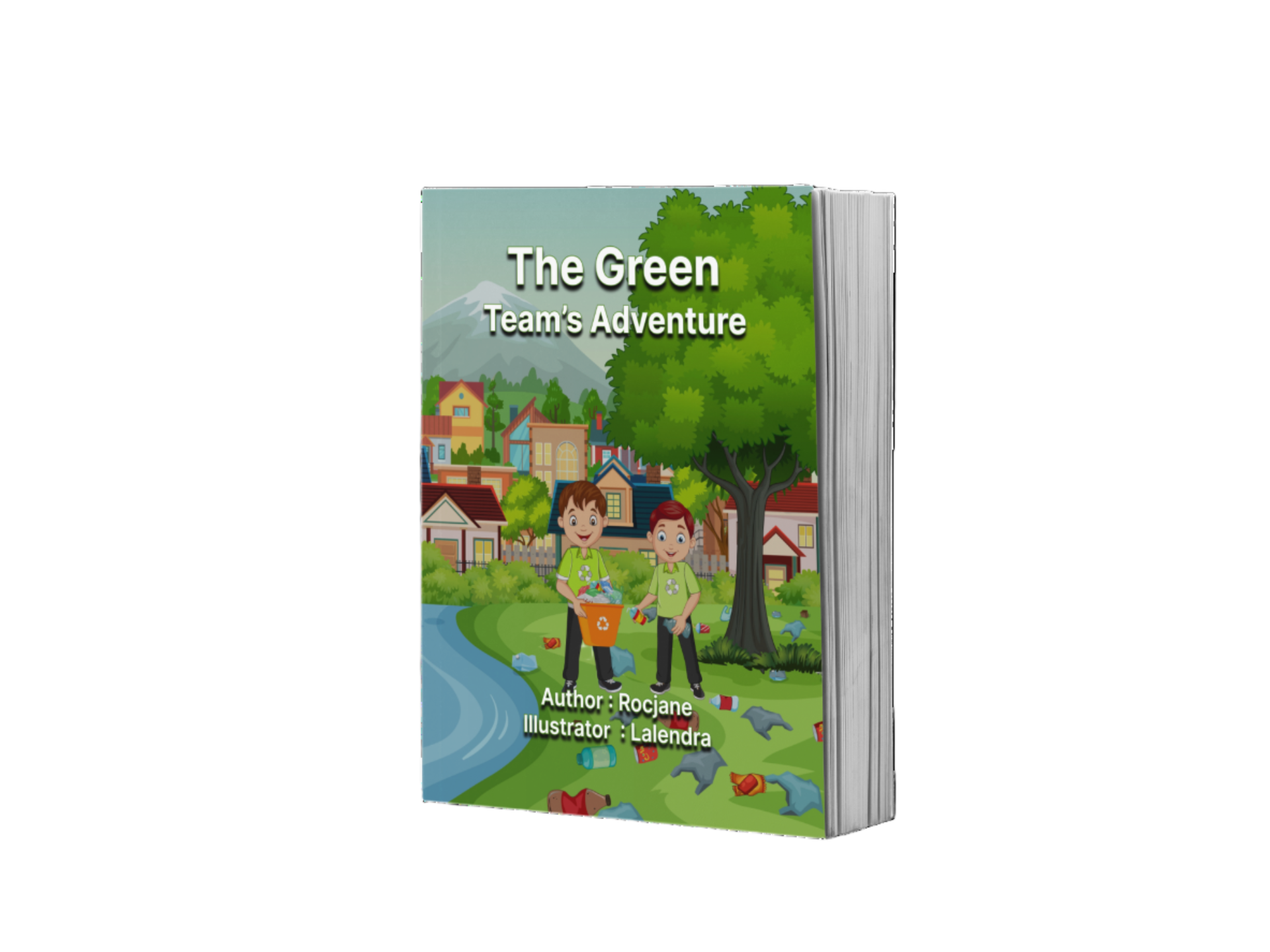 The Green Team's Adventure Paperback book in 10 Languages - Join best friends Ethan and Liam on their quest to save the planet in this engaging paperback book, available in 10 languages at Rocjane.com. Follow their inspiring journey as they promote recycling, sustainability, and community involvement, demonstrating the power of small actions to make a big difference.