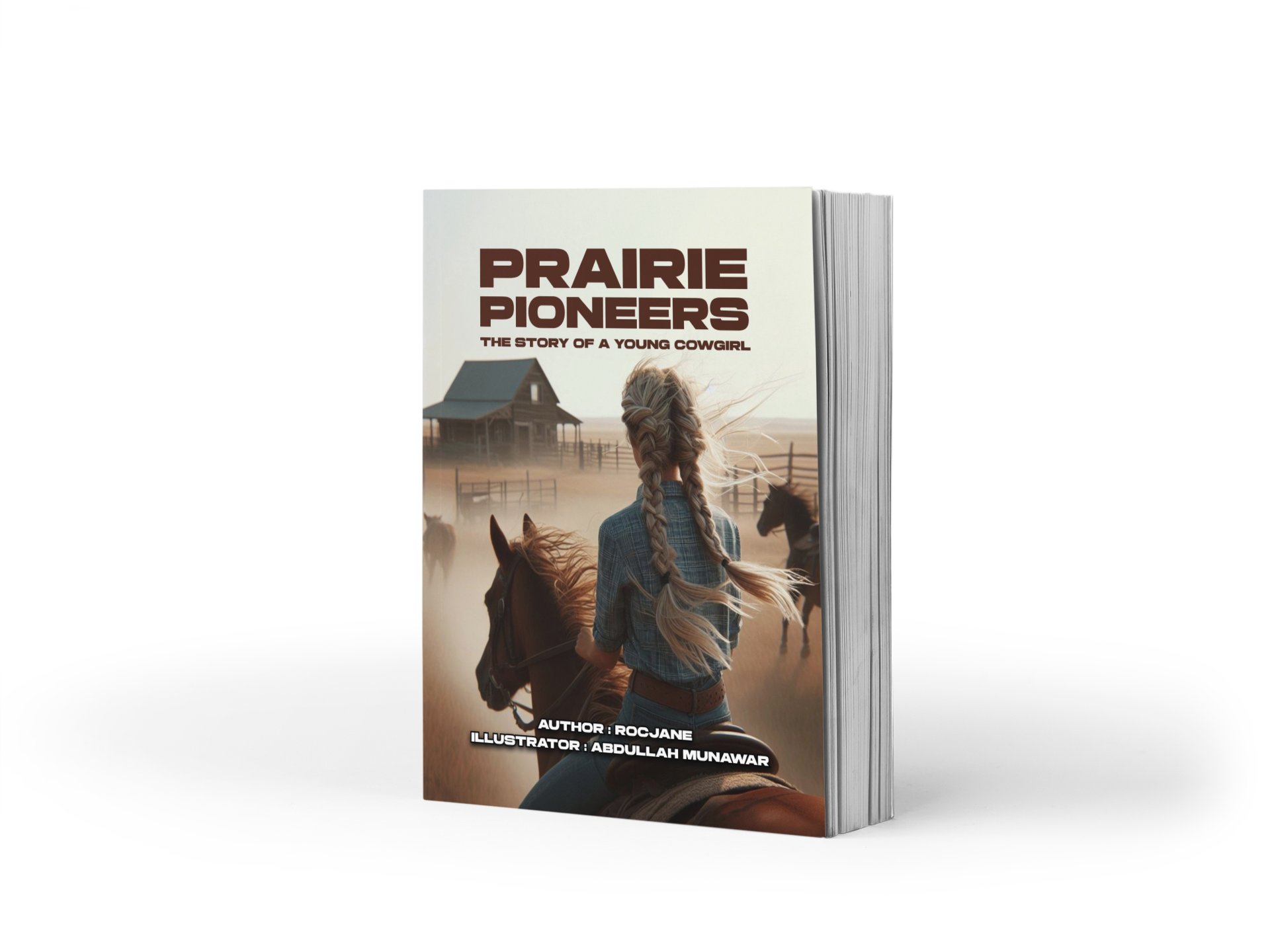 Prairie Pioneers: The Story of a Young Cowgirl E-Book in 10 Languages - Dive into the gripping tale of Annie, a courageous young pioneer, as she and her family navigate the Oregon Trail and brave the untamed wilderness in this captivating electronic book, available in 10 languages at Rocjane.com. Follow Annie's journey of resilience, adventure, and the strength of community as she faces the challenges of a rugged landscape, unpredictable weather, and lurking dangers.