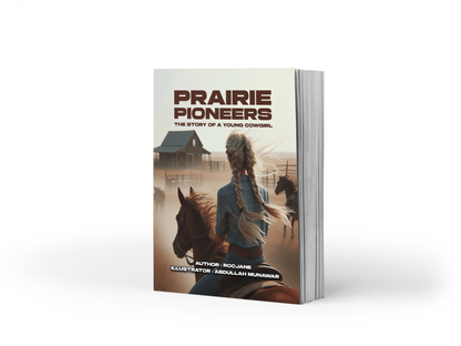 Prairie Pioneers: The Story of a Young Cowgirl E-Book in 10 Languages - Dive into the gripping tale of Annie, a courageous young pioneer, as she and her family navigate the Oregon Trail and brave the untamed wilderness in this captivating electronic book, available in 10 languages at Rocjane.com. Follow Annie's journey of resilience, adventure, and the strength of community as she faces the challenges of a rugged landscape, unpredictable weather, and lurking dangers.